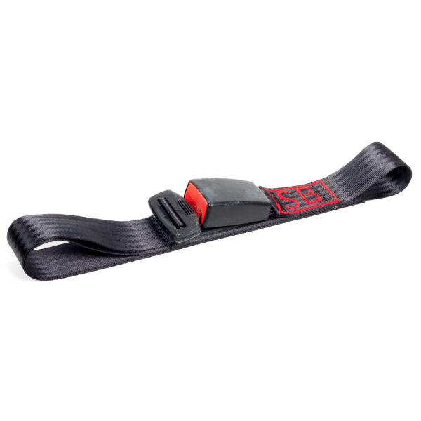 Pasek Safety Belts wykonany z samochodowych pasów bezpieczeństwa o numerze seryjnym 33.
