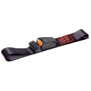 Pasek Safety Belts wykonany z samochodowych pasów bezpieczeństwa o numerze seryjnym 92.